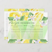 レモン |柑橘類 |ブライダルシャワーレシピカード 招待状 (正面/裏面)