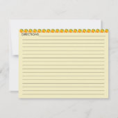 レモン |柑橘類 |ブライダルシャワーレシピカード 招待状 (裏面)