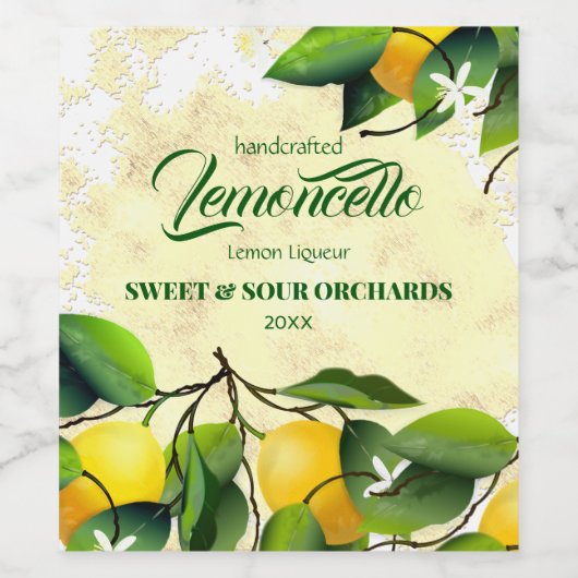 レモン 柑橘類 果物 レモンチェッロ ワインラベル (シングルラベル)