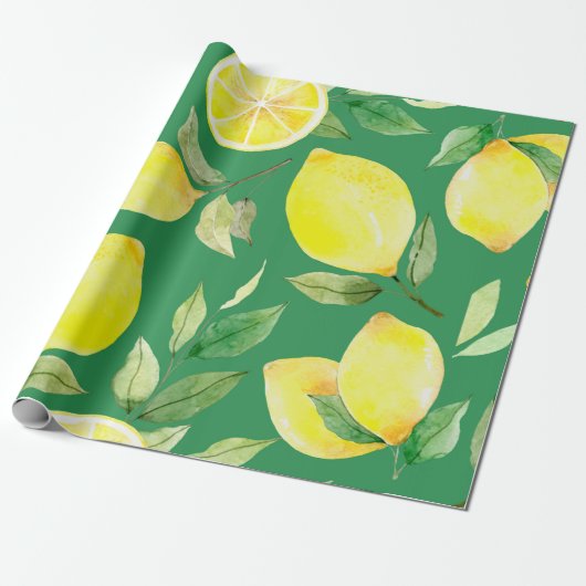レモン，水の色のパターン，背景，果物，ウォールパップ ラッピングペーパー (アンロールド)