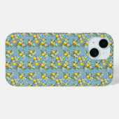 レモン 水彩 青 地中海 タイル 模様 Case-Mate iPhoneケース (裏面 (横))