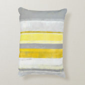 「レモン」灰色および黄色の抽象美術 アクセントクッション (裏面(縦))