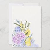 レモン 紫 花の誕生日 招待状 (裏面)