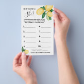 レモン 結婚前のお祝いのゲームカード 彼女はいくつ? チラシ (ハンドル)