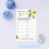 レモン 結婚前のお祝いのゲームカード 彼女はいくつ? チラシ (シングル)