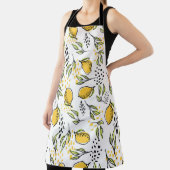 レモン、緑の枝：抽象芸術パターン。 エプロン (インサイチュ)