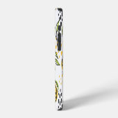 レモン、緑の枝:抽象芸術パターン。 iPhoneケース (左側面)