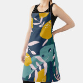 レモン、葉の背景。手書き エプロン (インサイチュ)