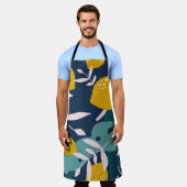 レモン、葉の背景。手書き エプロン (着用した状態)