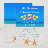 レモン 赤いカニ ローカントリー スターフィッシュ 招待状 (正面/裏面)