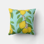 レモン、青鮮やか背景シームレス。 クッション (裏面)