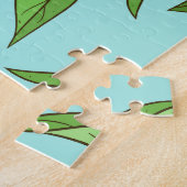 レモン、青鮮やか背景シームレス。 ジグソーパズル (側面)