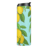 レモン、青鮮やか背景シームレス。 タンブラー (回転左)