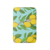 レモン、青鮮やか背景シームレス。 バスマット (正面縦)