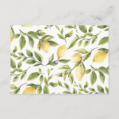 レモン | Yellow Chic Wedding Reception エンクロージャーカード (裏面)