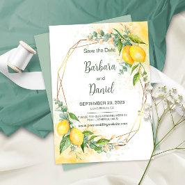 レモンEucalyptus黄色の花の保存日付 セーブザデート