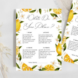 レモンWhat On Your Phoneブライダルシャワーゲーム