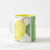 レモ伝統的ンパーソナライズされたツリー ツートーンマグカップ (正面左)