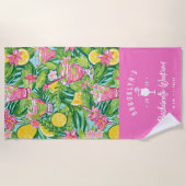 レモ名門私立校風のンカクテル |バチェロレッテ週末 ビーチタオル (正面)