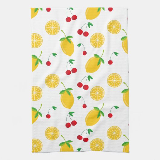 レモ図解入りの、写真付きのンスデザイン キッチンタオル (縦)