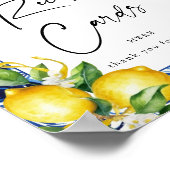 レモ地中海のナブライダルシャワーレシピカードの看板 ポスター (角)