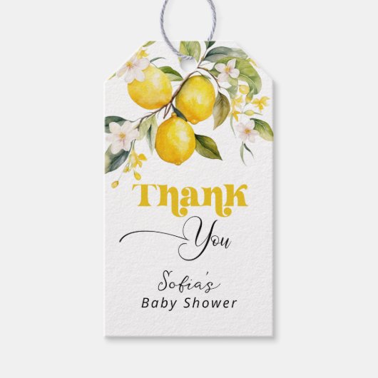 レモ地中海のンの赤感謝していちゃんシャワー ギフトタグ (正面)