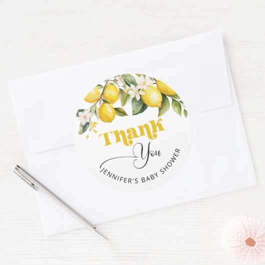 レモ地中海のンの赤感謝していちゃんシャワー ラウンドシール (封筒)