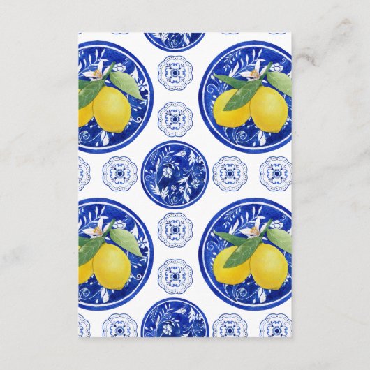 レモ地中海のンをテーマにした結婚ゲスト詳細 エンクロージャーカード (裏面)