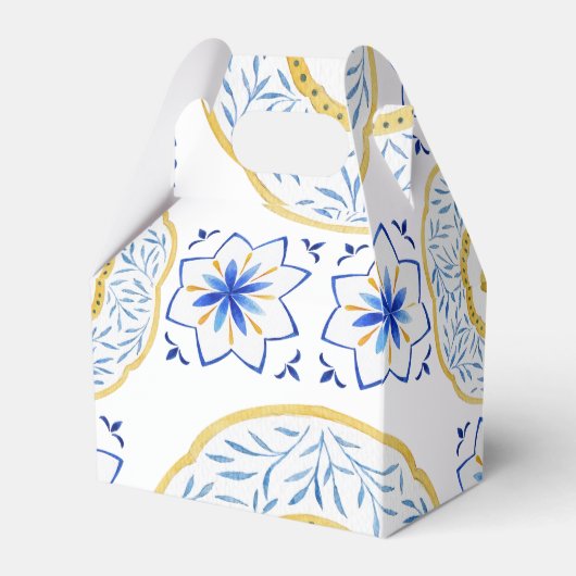 レモ地中海のンをテーマ結婚にしたブライダルシャワー フェイバーボックス (正面サイド)