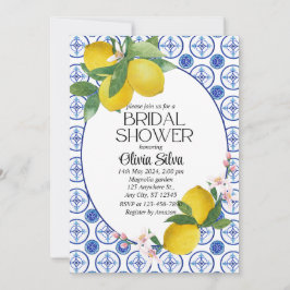 レモ地中海のンイタリアンタイルのブリダルシャワー 招待状