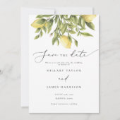 レモ地中海のンウェディング日付の保存 招待状 (正面)