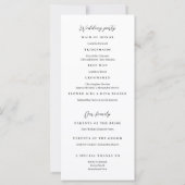 レモ地中海のンウォーター結婚式 プログラム (裏面)