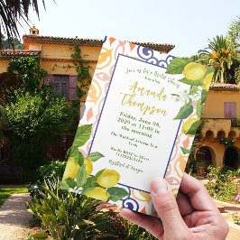 レモ地中海のンザーメインスクイーズブライダルシャワー 招待状