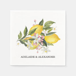 レモ地中海のンシトラスイエロー結婚ズ スタンダードカクテルナプキン