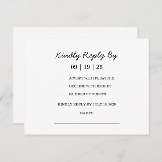 レモ地中海のンシトラス結婚ズ 出欠カード (正面/裏面)