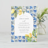 レモ地中海のンシトラス結婚式招待状 招待状 (スタンド正面)