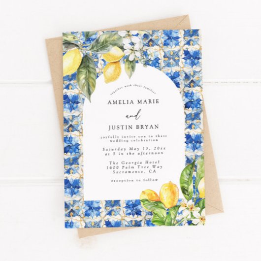 レモ地中海のンシトラス結婚式招待状 招待状