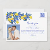 レモ地中海のンスの結婚写真に感謝の意を –  招待状 (正面)