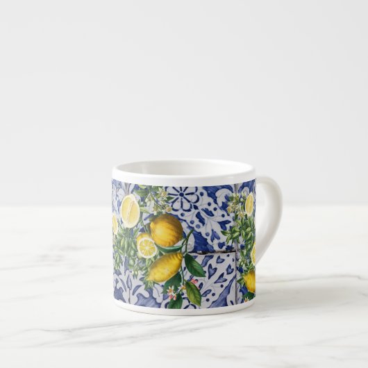 レモ地中海のンズサマーポルトガルのタイル エスプレッソカップ (正面右)