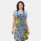 レモ地中海のンズサマーポルトガルのタイル エプロン (着用した状態)