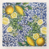 レモ地中海のンズサマーポルトガルのタイル ガラスコースター (正面)