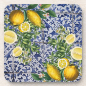レモ地中海のンズサマーポルトガルのタイル コースター (正面)
