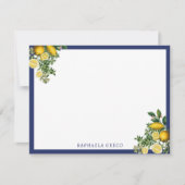 レモ地中海のンズサマーポルトガルのタイル ノートカード (正面)