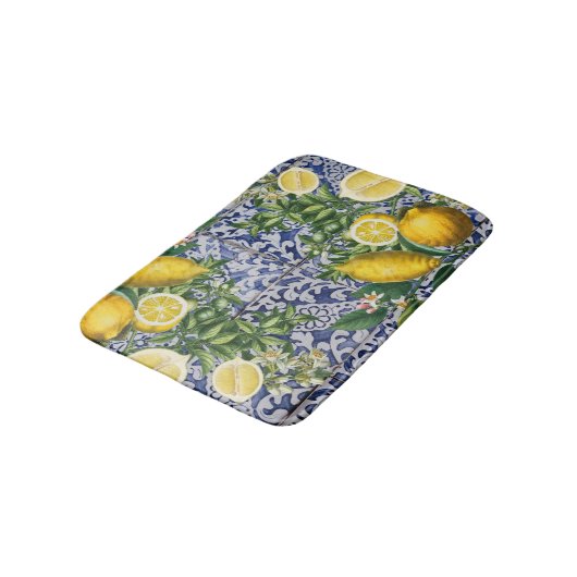 レモ地中海のンズサマーポルトガルのタイル バスマット (アングル)