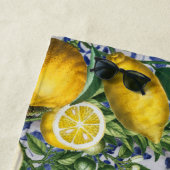 レモ地中海のンズサマーポルトガルのタイル ビーチタオル (インサイチュ)