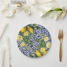 レモ地中海のンズサマーポルトガルのタイル ペーパープレート