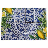 レモ地中海のンズサマーポルトガルのタイル ラージペーパーバッグ (裏面)