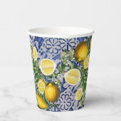 レモ地中海のンズサマーポルトガルのタイル 紙コップ (右)