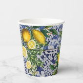 レモ地中海のンズサマーポルトガルのタイル 紙コップ (正面)