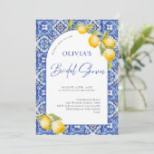 レモ地中海のンズブルータイルブライダルシャワー 招待状 (スタンド正面)